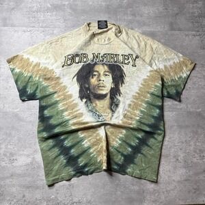 Y2K Vintage 90s Oversized Bob Marley X Zion Songs of Freedom Tie-Dye Graphic Tee